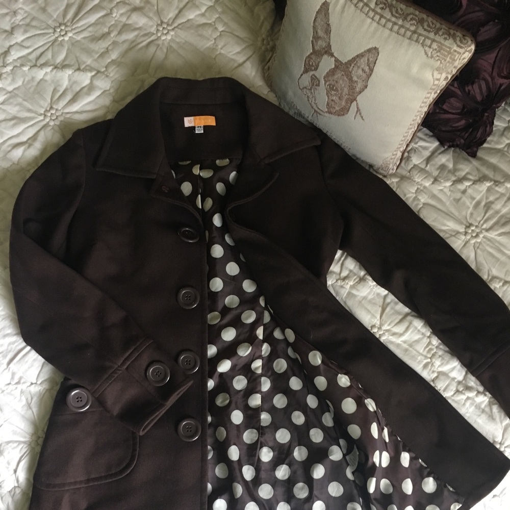 Brown Pea Coat by Tulle